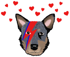 Dog and hearts